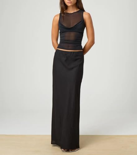 Women Sheer Mesh Tank Top Sleeveless See Through Camisole Layering Undershirt Sexy Summer Y2k Going Out Cami Tops4