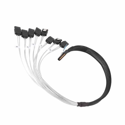 Cable MCIO 8i a 8xSATA3.0 de cobre OFC plateado Kadimendium transmision sin interferencias