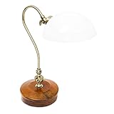 Material: Echtholz, Metall, weißes Glas