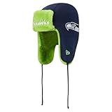 New Era Men's College Navy Seattle Seahawks Helmet Head Trapper Knit Hat