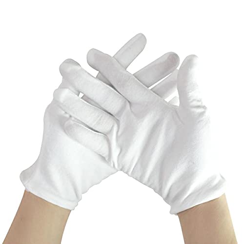 Guantes de trabajo unisex, algodón, tamaño grande, color blanco Cover