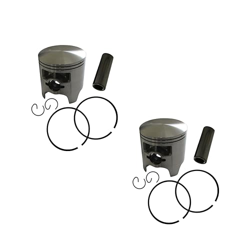 Asaki Set of 2 Piston Kit 09-808 8R6/8H8-11631 Std with Ring Compatible with Yamaha XLV/VK 540 Snowmobile