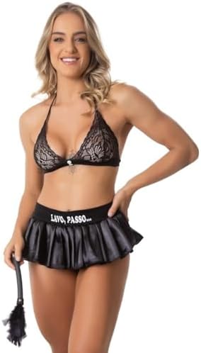 diarista Conjunto Lingerie Luxo Mini Fantasia Sensual Sexy Diarista | Amazon.com.br
