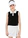 SPFAS Girls Crop Tops Sleeveless Polo Shirts Athletic Tank Tops Golf Tennis T-Shirts with Collared Quick Dry Casual Black