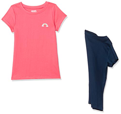 Image of Amazon Brand - Jam & Honey Girls 100% Cotton Printed Half Sleeves Regular Fit T-Shirt (Pack of 2)