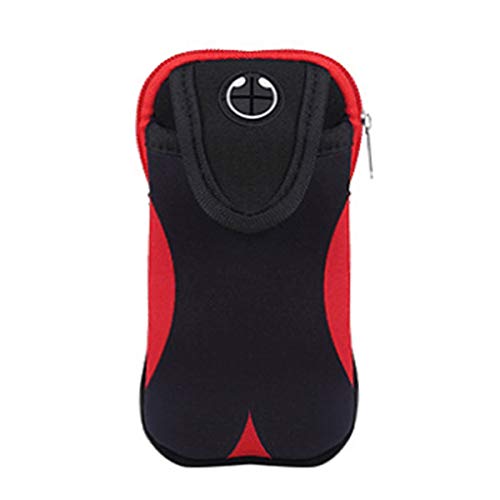 Hawencer 1PC Waterproof Sports Arm Bag Gym Cell Phone Running Armband 6.5inches (red, 6.5inch)