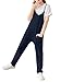 Cnkwei Girls' Casual Sleeveless Jumpsuits Spaghetti Strap Loose Romper Long Pants with Pockets