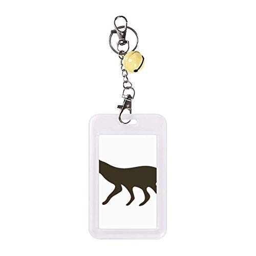 Badge de protection pour carte de crédit loup noir cloche jaune étui rigide sans contact