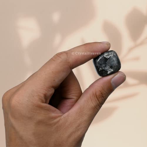 Image of Larvikite Crystal Healing Tumbled Stone, Natural Polished Crystals for DIY Crafts, Manifestation, Meditation, Pooja Feng Shui and Reiki Healing (30 Grams)
