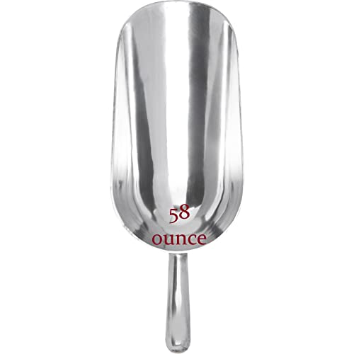 AME D'ESSENCE 58-ounce Durable Aluminum Scoop - Rust-Resistant, Lightweight and Easy to Clean Kitchen Utensil (Gripped Handle)