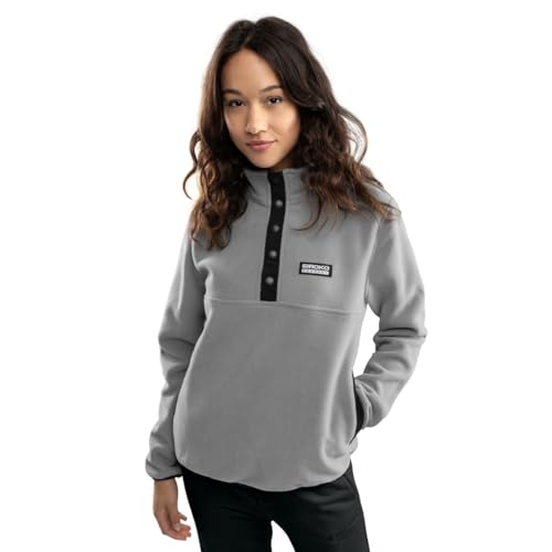 SIROKO - Forro Polar Half Snap para Mujer Koli-W - M - Gris