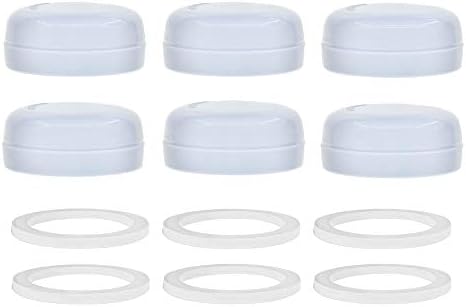Maymom Solid Lids Aka Travel Caps w/ Sealing Ring Compatible with Avent Bottle; Cap Replace Avent Natural Bottle Screw Ring n Sealing Disc; Fit Avent Anti-Colic Polypropylene, Glass Bottle, Avent PP