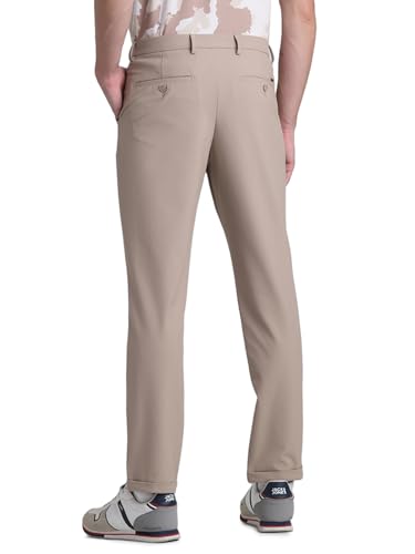Image of Jack & Jones Men Solid Slim Fit Mid Rise Stretchable Pants