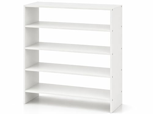 Image of Enigmatic Woodworks Wooden Shoe Rack for Home, Shoes Chappal Slippers Organizer Stand, Small Shoerack Organiser DIY (Do it Yourself) (SR-5T White)