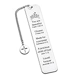 First Communion Gift for Girls- Bible Verse Bookmark for Women Faith Religious Gift for Daughter Sister Inspirational Christian Bookmark for Her Birthday Baptism Gift for Kids Friends Church Supply