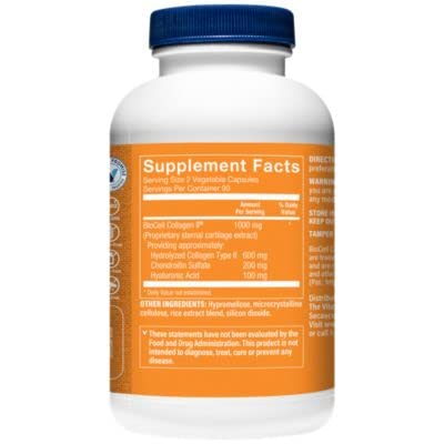 The Vitamin Shoppe Biocell Collagen II with Hyaluronic Acid - 1000mg per Serving (60 Vegetable Capsules) - Image 3