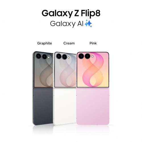 Image of Samsung Galaxy Z Flip8 5G Smartphone with Galaxy AI (Graphite, 12GB RAM, 512GB Storage) + Samsung Care Services Damage Protection Plan for 1 Year