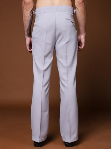 Image of Gurkha Pants for Men | Trouser for Men | Formal Pant | Single Buckle | Bell Bottom Trouser High Waist Pleated Casual Trousers | Flared Bottom Leg Pants for Office Smart Casual Travel Party