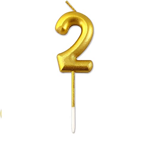 Image of AR Giftzadda 28 Number Cake Topper Golden Chrome Candle for 28th Birthday /Anniversary Party Celebrations (28 Number Gold Chrome Candle)