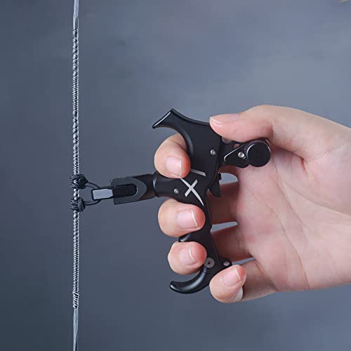 Archery Thumb Release Aid 3 Or 4 Finger Grip Adjustable For Left Hand & Right Hand, Bow Release Thumb Trigger With 360 Degree Rotate Clamp For Compound Bow #TOP4