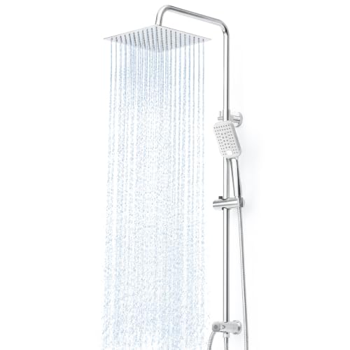 OFFO Regendusche ohne Armatur Chrom, 30x30cm eckig Edelstahl...