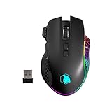 EMPIRE GAMING RF906 Mouse Gamer Wireless 3 Modalità - 2,4 GHz, BT, cablato - 8 Pulsanti Programmabili - Software Incluso - 10000 DPI - RGB Personalizzabile - Sensore 1000 Hz - PC/Mac (nero)