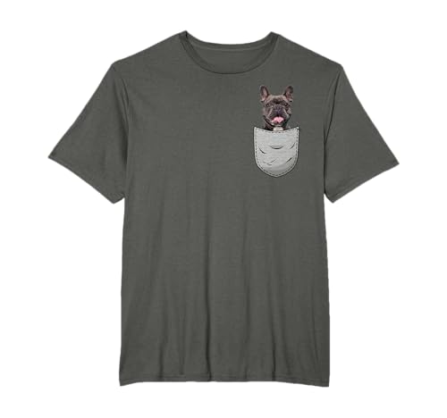 Frenchie Francese Bulldog Tasca sul Petto Maglietta