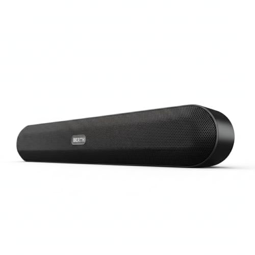 Image of BERTH Venero SB75 16W Bluetooth Soundbar | 2.0 Channel | 2000 mAh Battery | BT v5.3 | TWS Pairing | Dual Passive Radiators | AUX /FM /TF | RGB Lights | Up to 7 H Playtime | Wireless Bluetooth Speaker