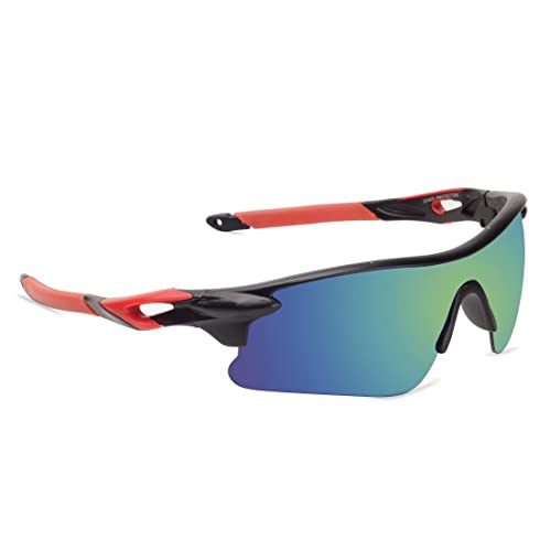 Image of Roshfort Sports Non Polorized Sunglasses UV Protection Sunglass for Men & Women Cycling Running Driving Fishing Multi Shade Glasses ITALIC (Size -Medium)