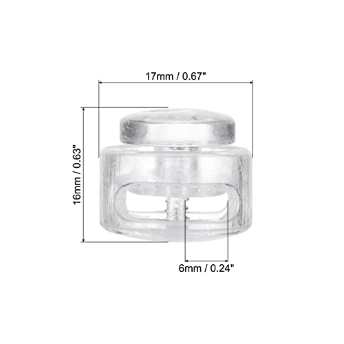 PATIKIL Cord Locks, 30 Pack Round Spring Toggle Stopper for Drawstring Bag Shoelaces Clear, 17x16mm - Image 2