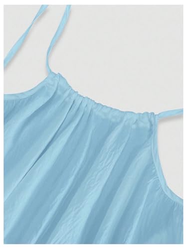 Image of MakeMeChic Women's Summer Flowy Maxi Dresses Vacation Spaghetti Strap Sleeveless Backless Dress