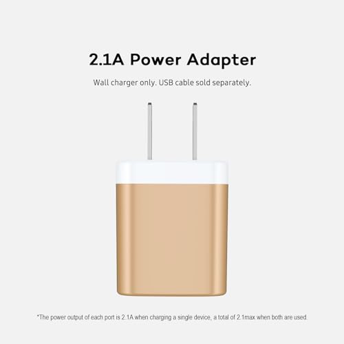 Image of USB Wall Charger, Charger Block, 2.1A Multiport Fast Charge Power Brick | USB Cube Plug Box Base Adapter for Apple, iPhone, Cell Phone Smart Devices