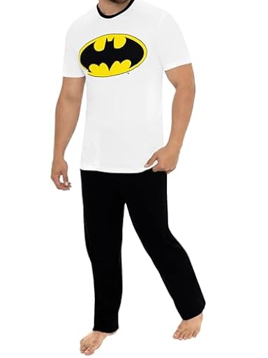 BATMAN Pijamas Pijama Hombre Batarang | Conjunto Pijama Hombre De Manga Courta | Pijamas Hombre Algodon Blanco Medium | Ya disponible en tu tienda friki favorita! En mundofriki.es!