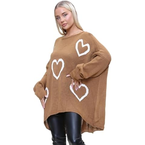 STAR FASHION Women's Heart Jumper Top Cover