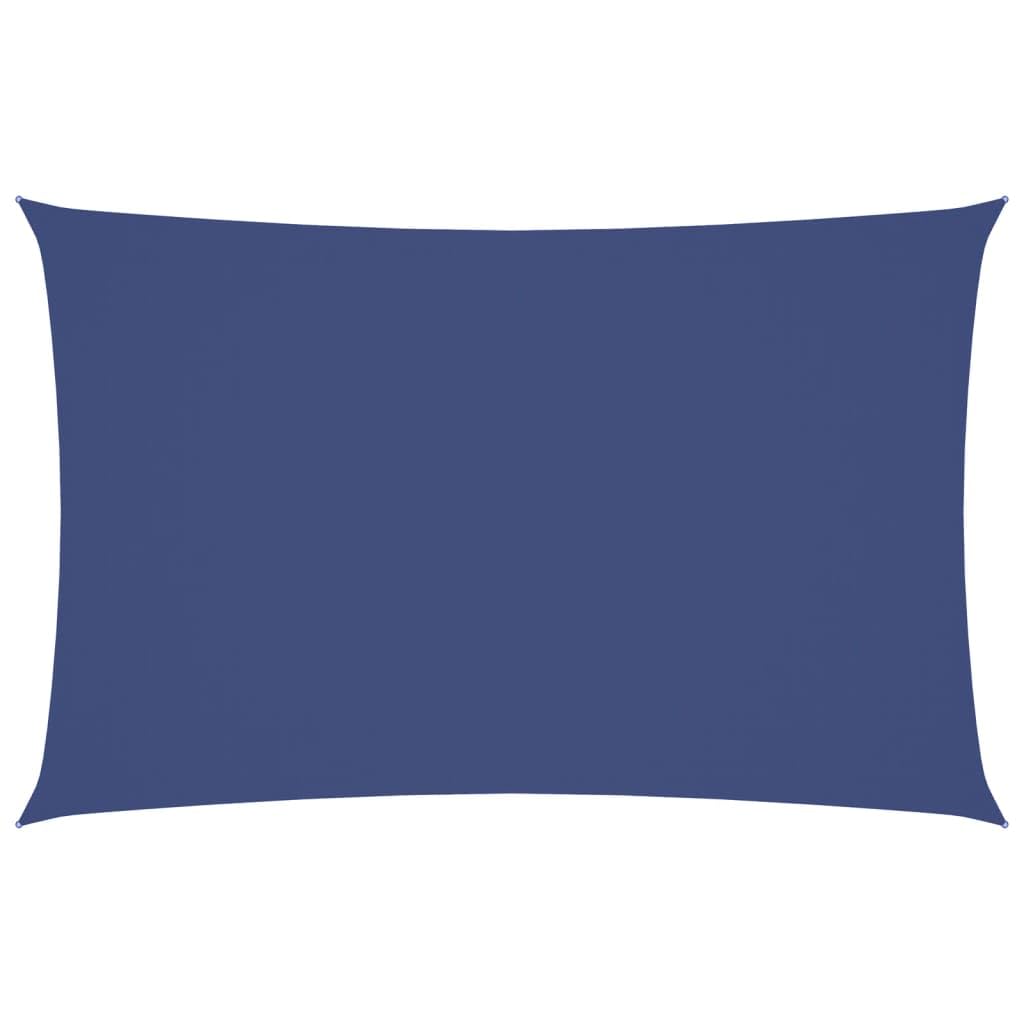 Voile d'ombrage rectangulaire 2x5 m bleu en tissu Oxford imperméable et anti UV