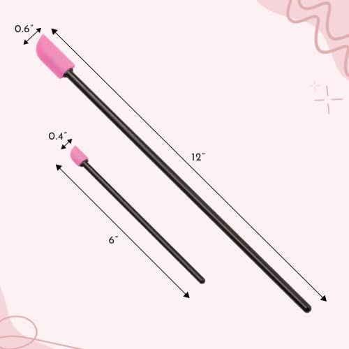 S&T INC. Makeup Spatula, Large and Mini Silicone Spatula Set for Cosmetics, Shampoo, Hair Care, and Skin Care Products, 2 Piece Set, Black/Pink