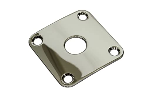Curved Square Metal Guitar Jack Plate Jackplate - Nickel - LP Les Paul Electric Guitar for 1/4