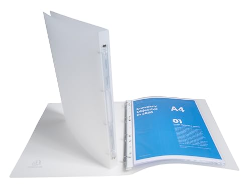 Exacompta 51160E Ringbuch (aus PP mit 4 Ringen, 15 mm Rücken, Chromaline, für Format DIN A4) 5er Pack, Transparent