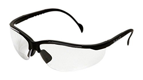 Pyramex SB1810R25T Venture II Bifocal Readers Safety Eyewear, Clear + 2.5 Anti-Fog Lens, Black