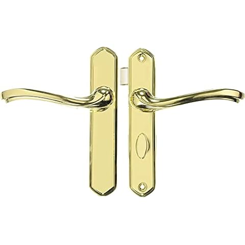 Wright Products VCA112PB Castellan Surface Lever Mount Latch with Deadbolt for Screen and Storm Doors, Polished Brass Cover