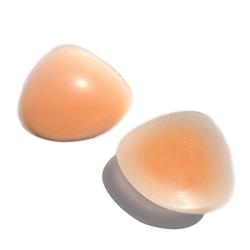 Pair Concave Silicone Breast Form, Triangle Mastectomy Prosthesis Bra Inserts Enhancer Pads