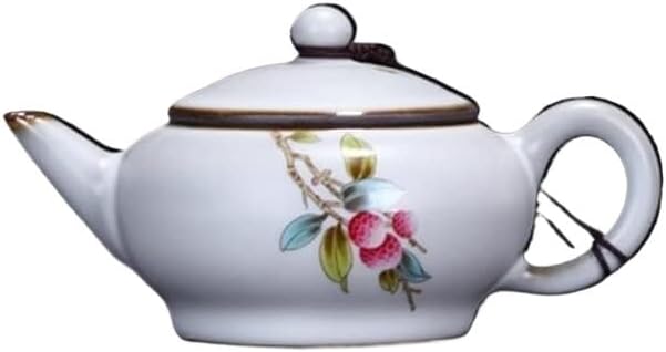 Teapots, ceramic teapots, Moon White Teapot Ceramic Ru Porcelain Open Teapot Retro Chinese Small Single Pot Kung Fu Tea Set (Color : D)