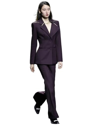 Costume 2 pièces femme tailleur veste pantalon de soirée habillée