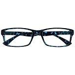 OPULIZE PEP Reading Glasses for Women Men, Large Rectangular Designer Frame with Spring Hinges, Scratch Resistant, Blue +2 (Pack of 1)
