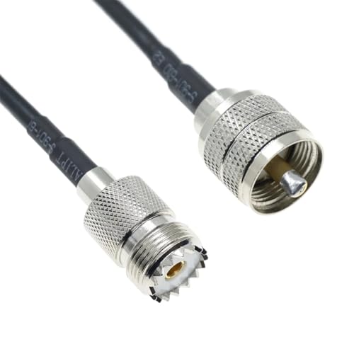 RG58 UHF - UHF PL259 SO239 オスメスプラグ 直角圧着同軸コネクタ RFアンテナ延長ケーブル 50オーム(TYPE C,20M)
