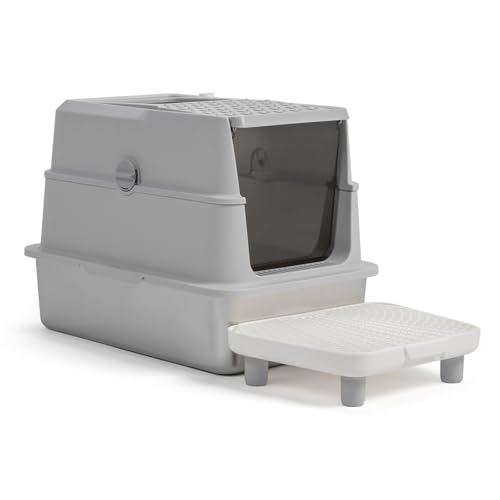 Caja de arena para gato extra grande de acero inoxidable con tapa miniatura 5