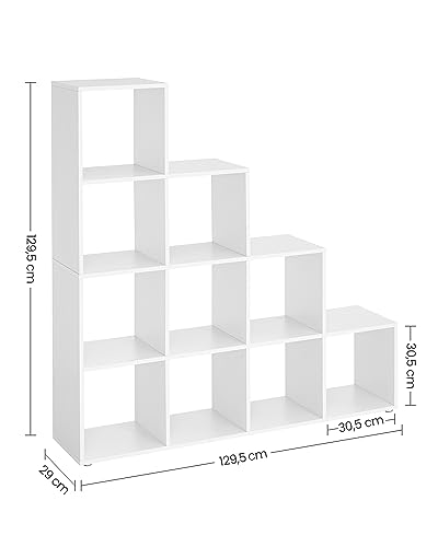 VASAGLE Librería con 10 Cubos