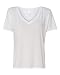Womens Flowy Simple V-Neck T-Shirt (8815) -White -XL
