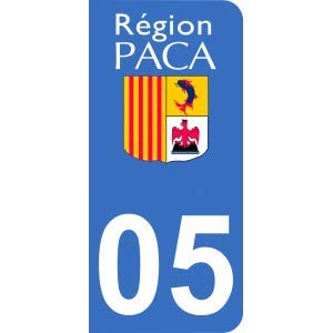 Autocollant Département 06 - Région PACA - Logo Officiel Provence Alpes Côte D'Azur - Pour Plaque Immatriculation - Fabriqué En France - 10