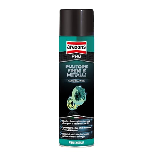 AREXONS | Pulitore Freni & metalli, Rimuove Grasso, Olio, Residui, Spray 500 ml